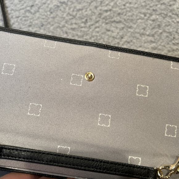 Liz Claiborne Black Leather Wallet Trifold Organizer Clutch W/Detachable Strap - Picture 8 of 13